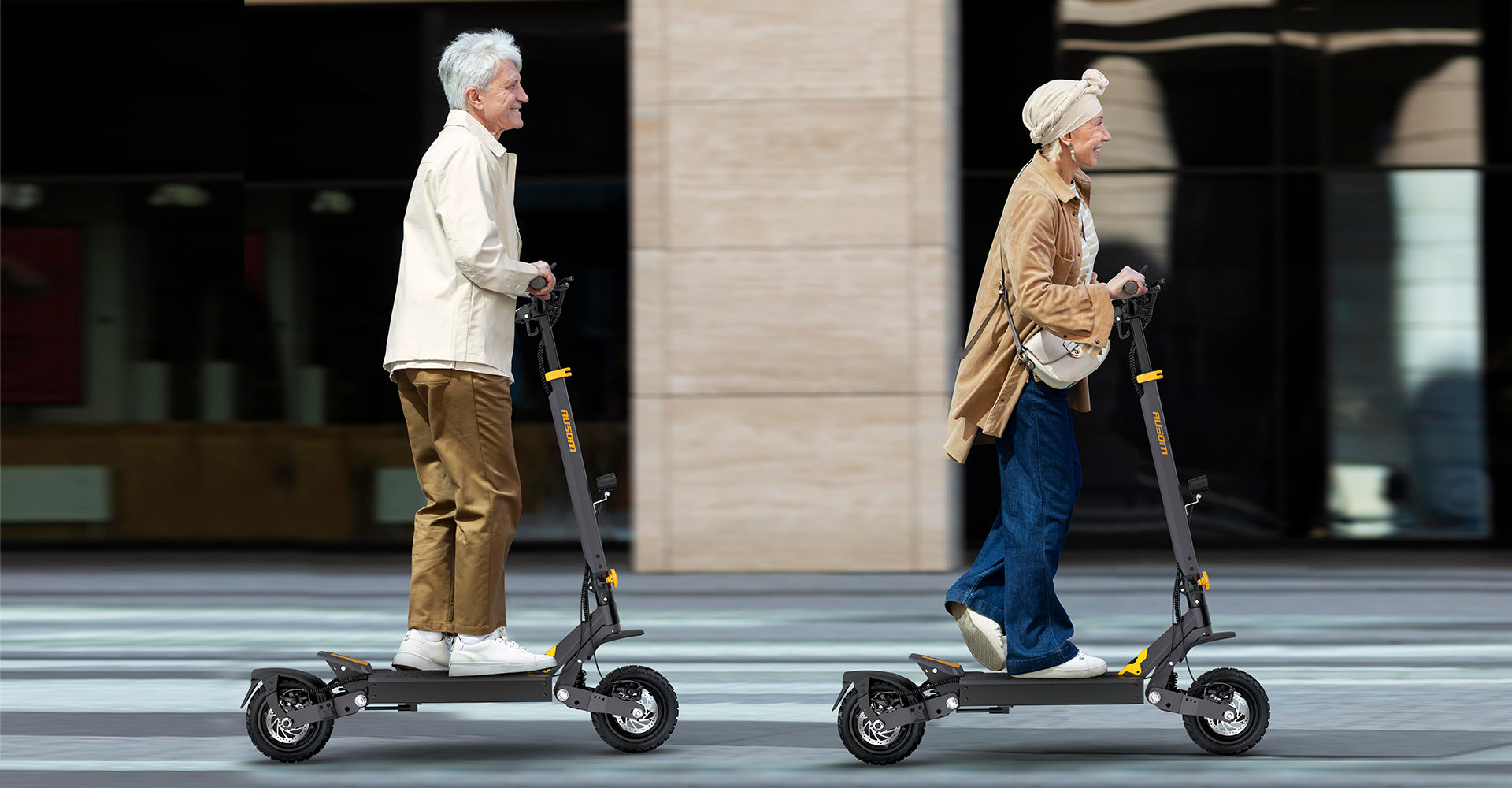 Ausom Blog Post Banner: Welcher E-Scooter für die Stadt? 